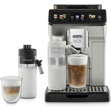 Delonghi Eletta Explore ECAM450.86T Πλήρως Αυτόματη Μηχανή Espresso 1450W Πίεσης 19bar για cappuccino με Μύλο Άλεσης Ασημί
